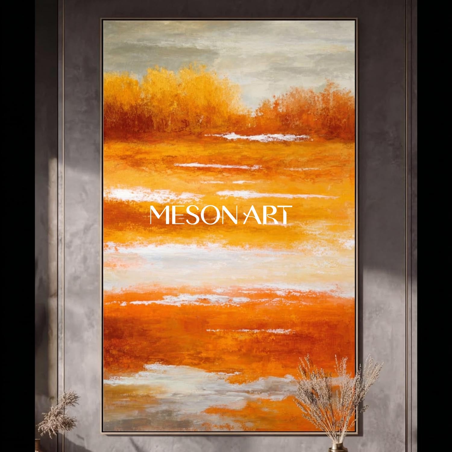 Fall Colors Abstract Painting Large Autumn Canvas Wall Art