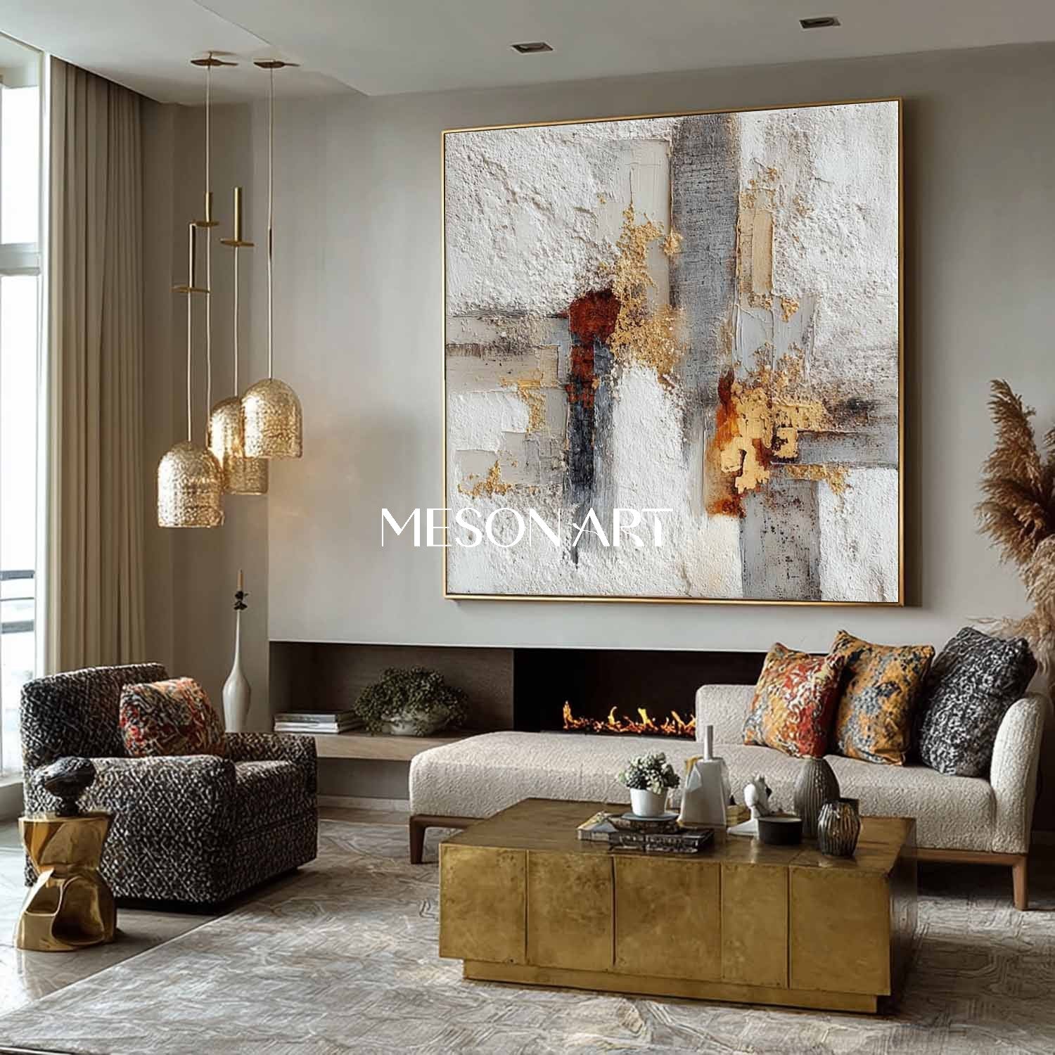 Wabi-Sabi Textured Painting Minimalist Neutral Tones Wall Art Decor