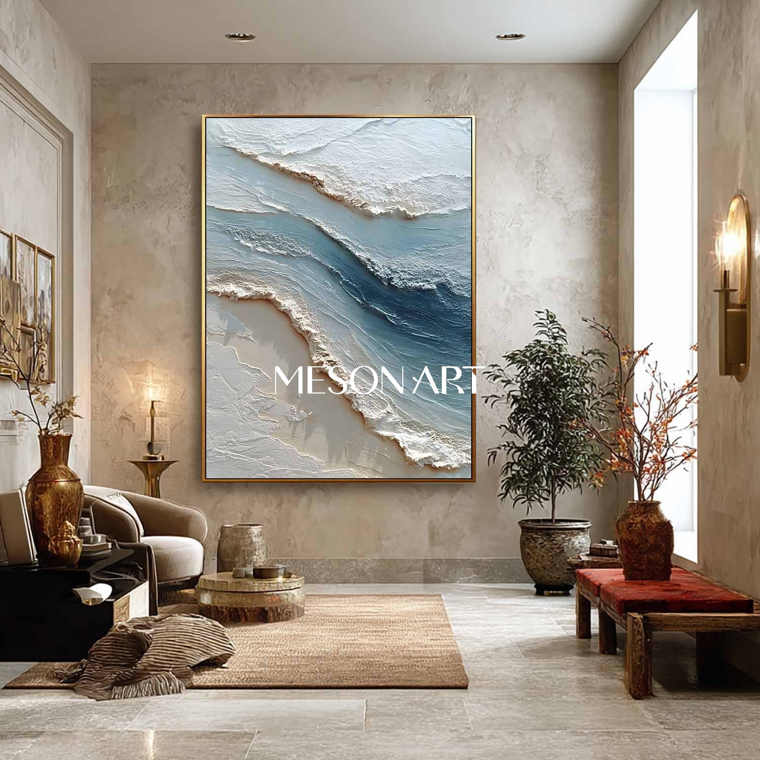 3D Ocean Wave Texture Painting Ocean Wave Texture Canvas Wall Art for Sale