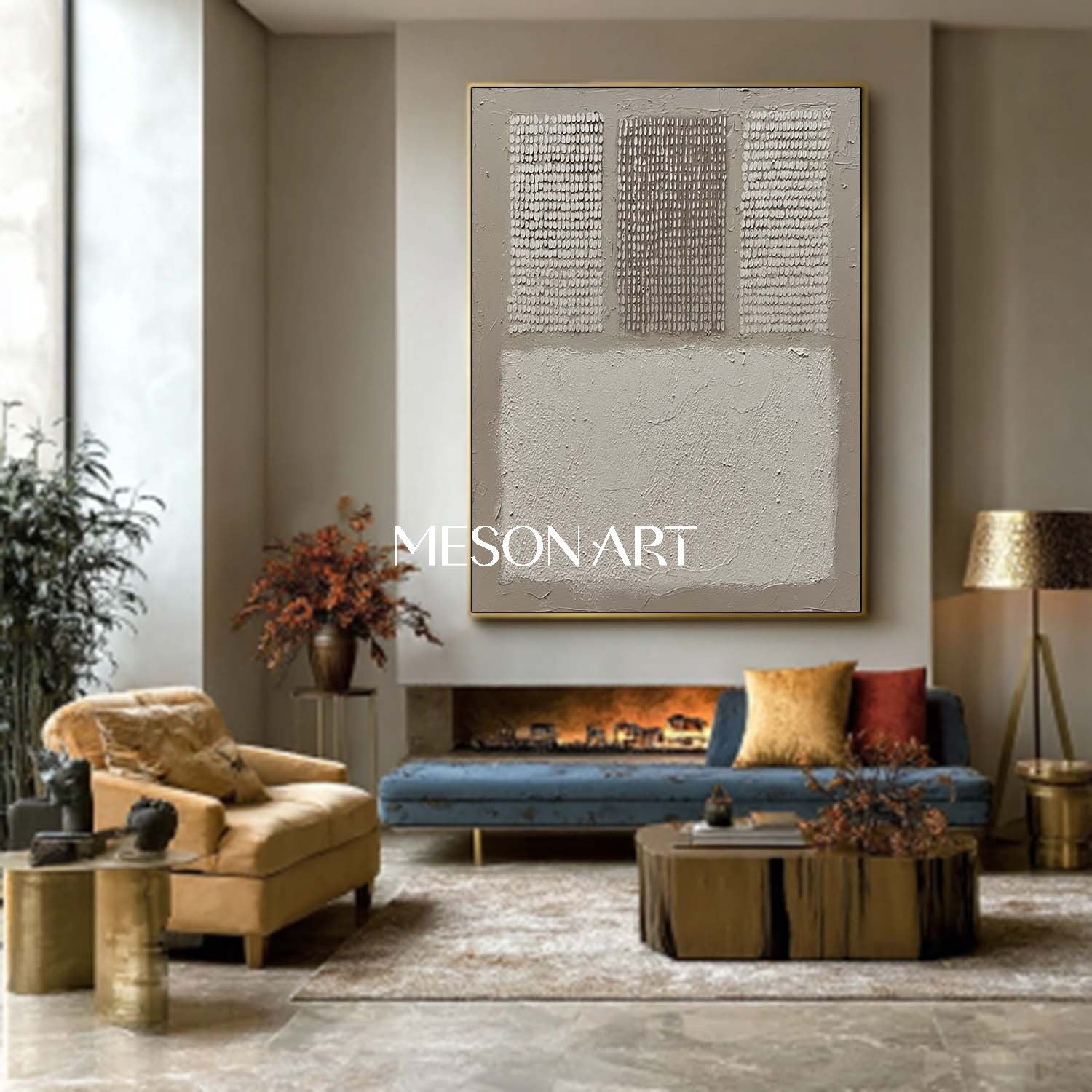 Shop Original Gray Wabi-Sabi Wall Art Neutral Color Painting Entryway