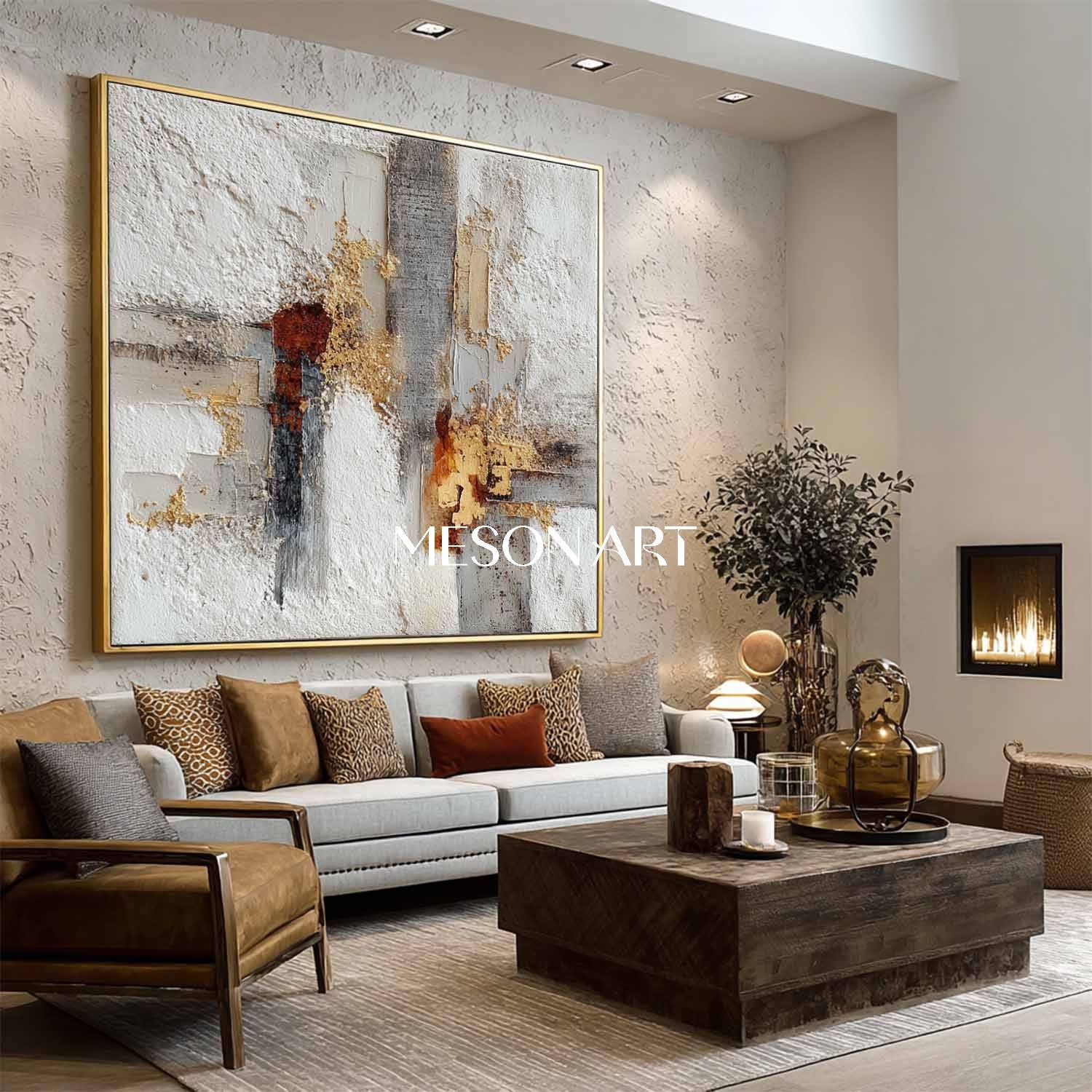 Wabi-Sabi Textured Painting Minimalist Neutral Tones Wall Art Decor