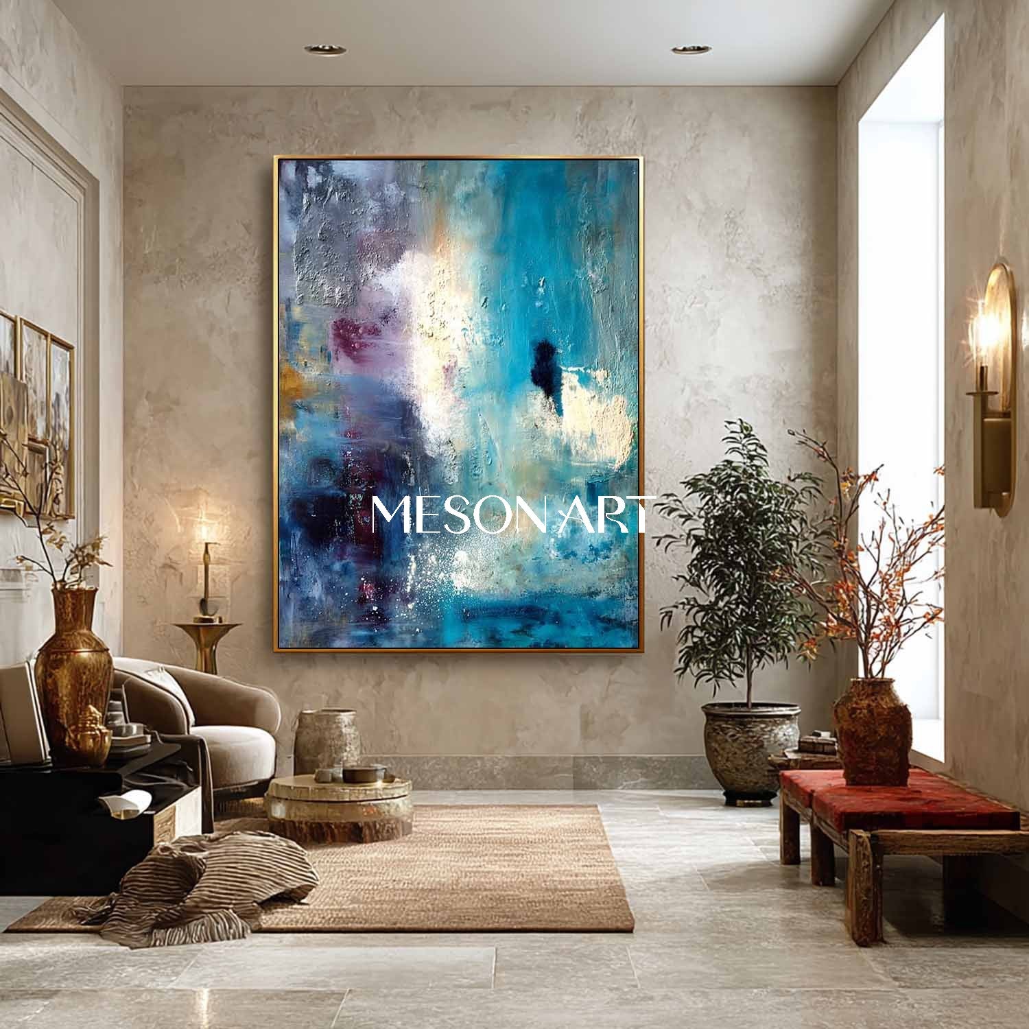 Blue Abstract Art for Sale Blue Abstract Canvas Living Room Wall Painting