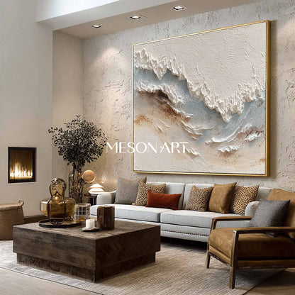 Large White Ocean Wave Texture Wall Mural Living Room Wave Wall Decor