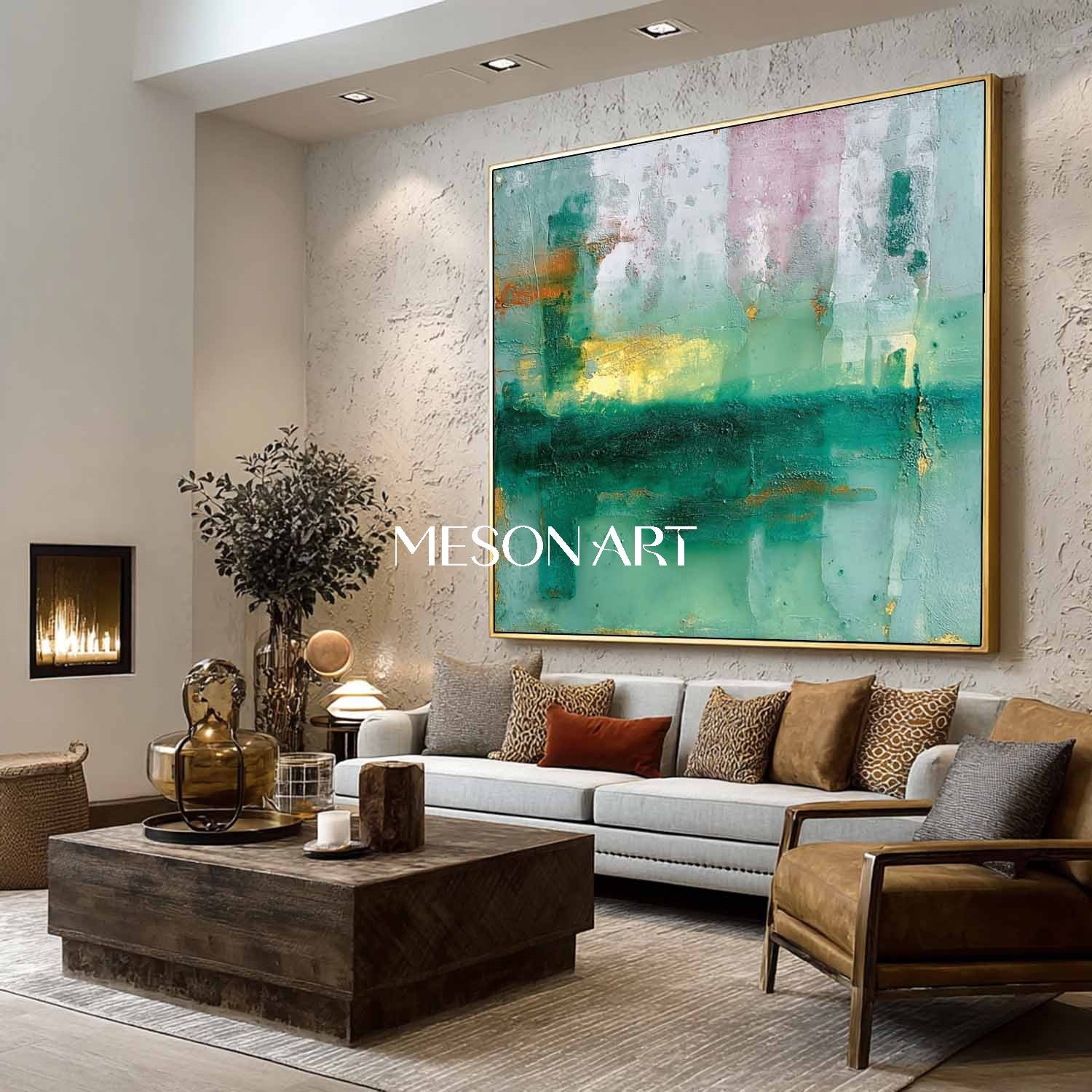 Sage Green Abstract Art Sage Green Abstract Wall Decor For Living Room