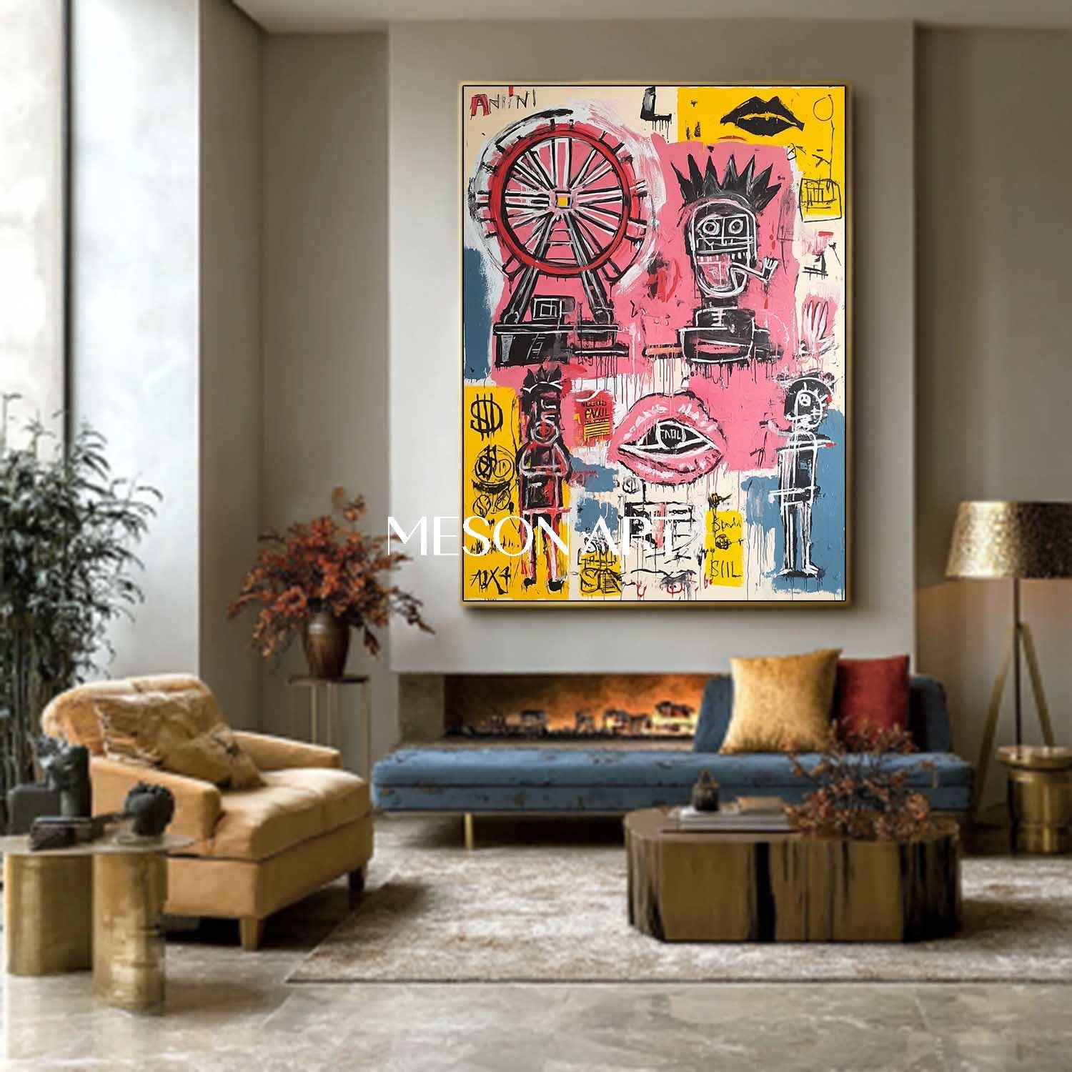 Graffiti Art Handmade Canvas Original  Framed Wall Painting Bathroom