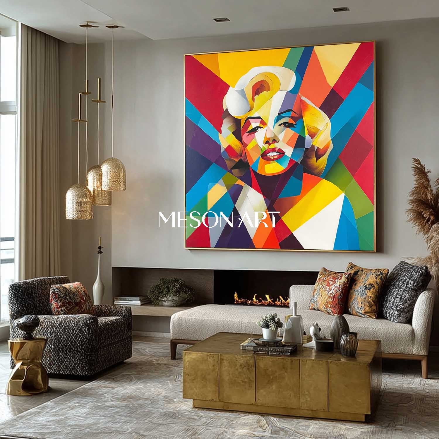 Buy Marilyn Monroe Pop Art Wall Art Colorful Geometric Abstract Canvas