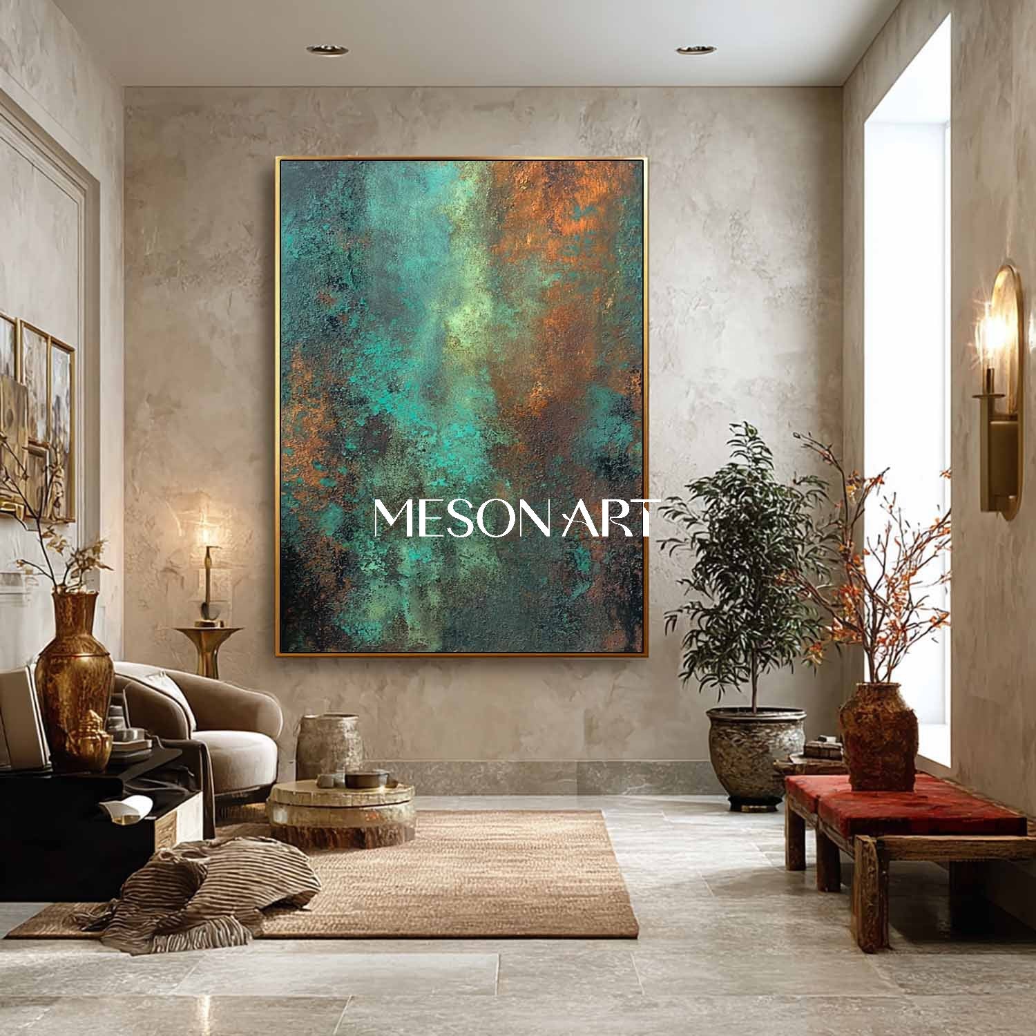 Bronze Abstract Art for Sale Bronze Living Room Canvas Wall Decor