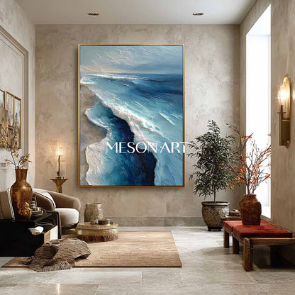 3D Seaside Beach Texture Canvas Wall Painting Seaside Wall Decoration