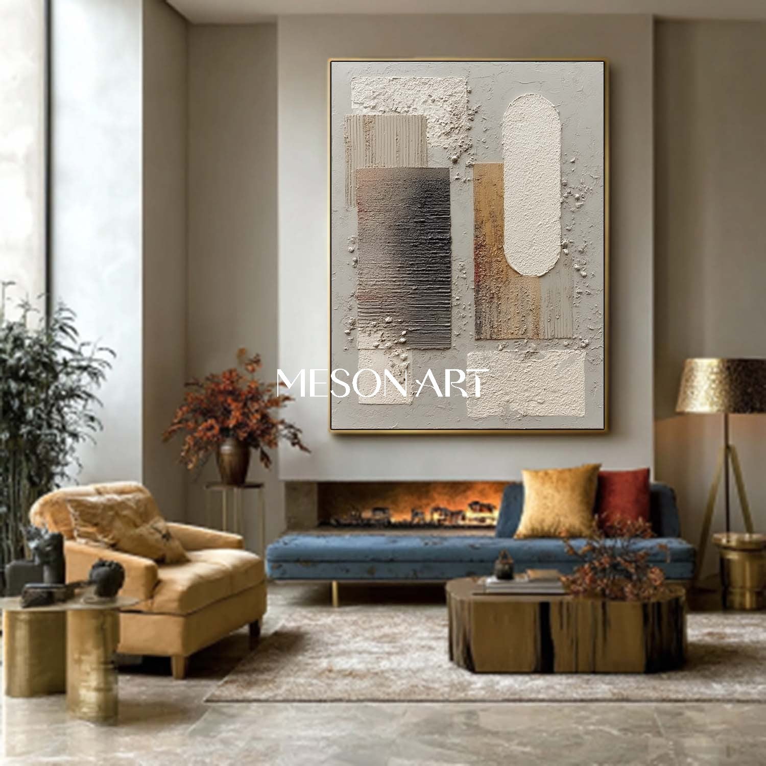 Buy Modern Textured Abstract Art Subtle Earth Tones Canvas Wall Decor