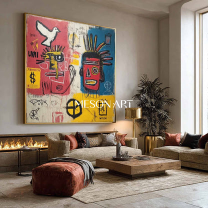 On Sale! Framed Abstract Graffiti Art Raw Textures Bold Colors Street