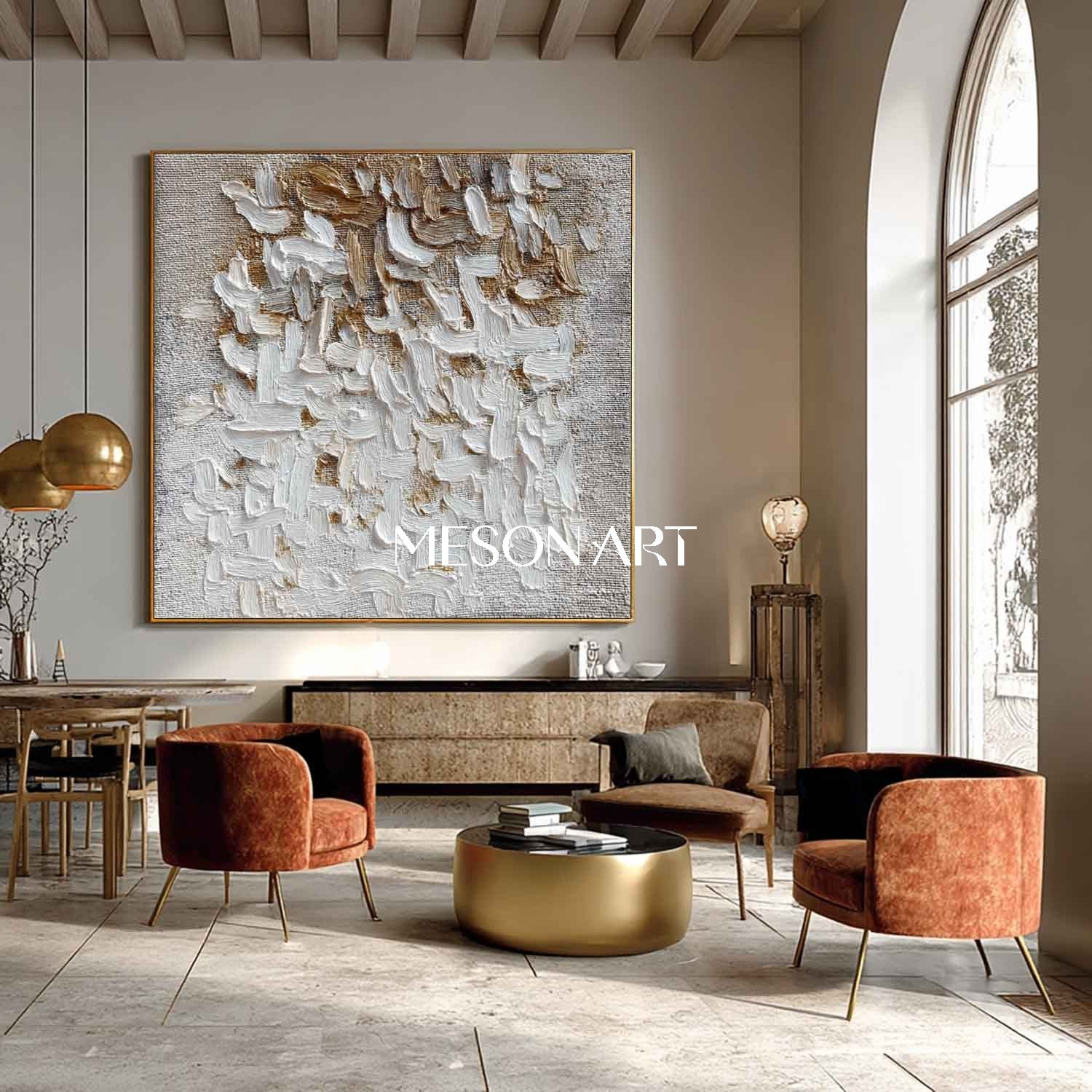 Handmade Wabi-Sabi Canvas Art Minimalist Textured Abstract Painting