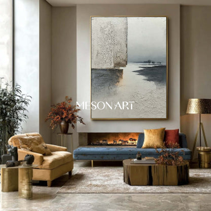Extra Large Gray Minimalist Painting Minimalist Living Room Wall Decor