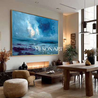 Dark Blue Abstract Art for Sale Dark Blue Abstract Canvas Wall Painting