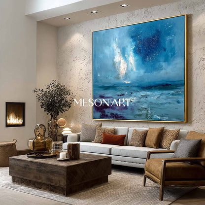 Dark Blue Abstract Art for Sale Dark Blue Abstract Canvas Wall Painting