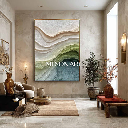 3D White Living Room Plaster Abstract Texture Canvas Wall Painting For Sale