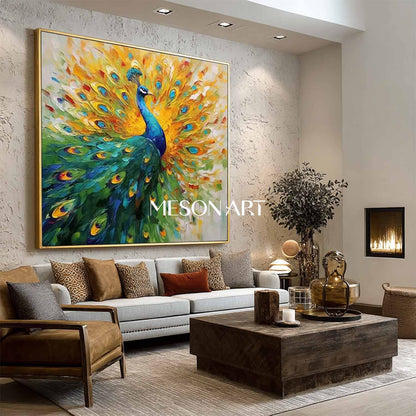 Shop Colorful Peacock Wall Art Modern Abstract Painting Vibrant Canvas