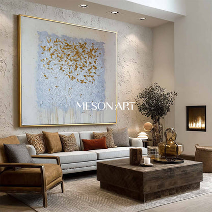Handmade Wabi-Sabi Abstract Canvas Painting Textured Modern Wall Art