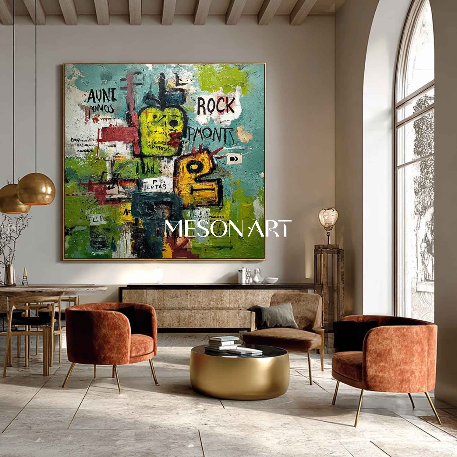 Shop Green Abstract Street Art Grafitti Painting Contemporary Wall Art