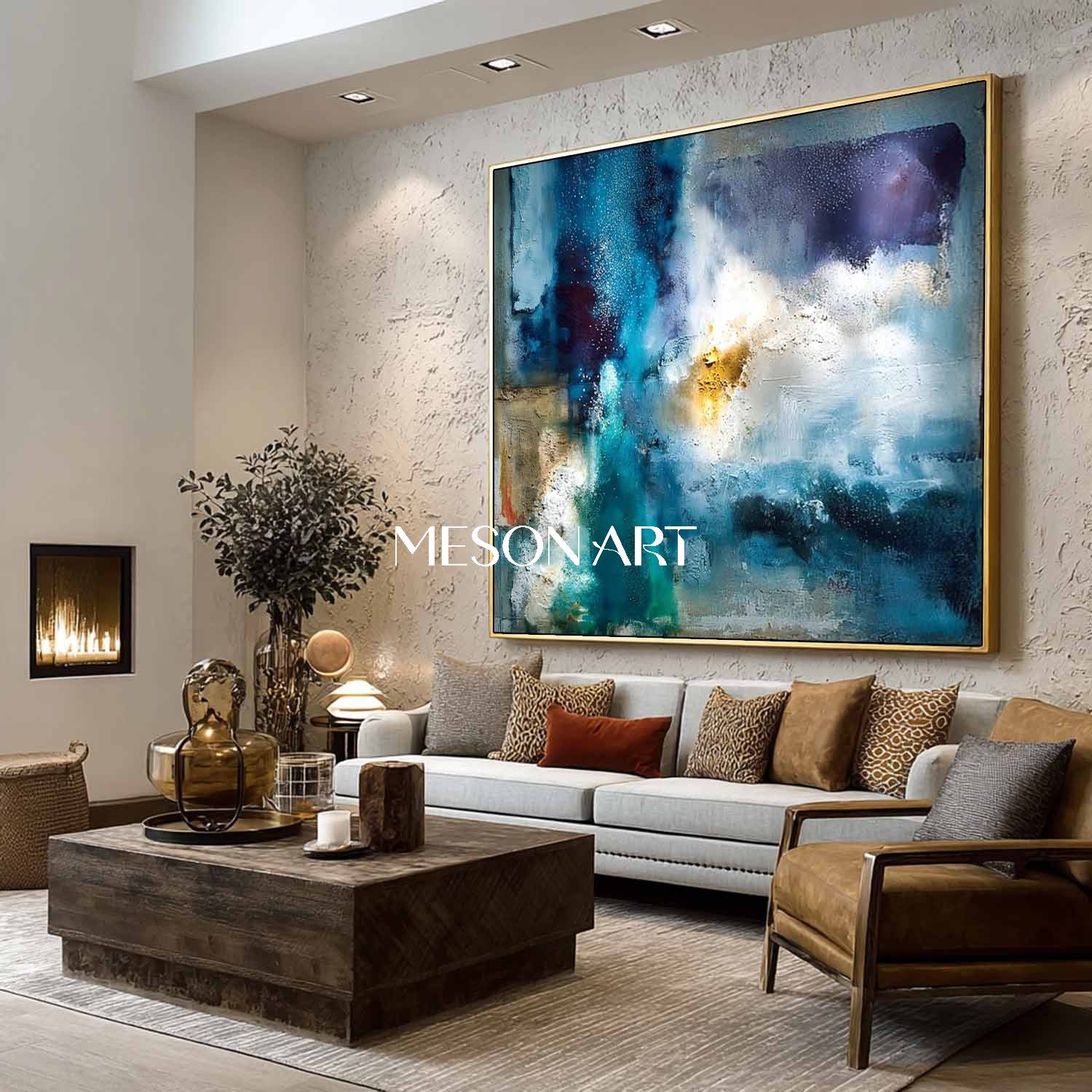 Dark Blue and White Abstract Art for Sale Dark Blue Abstract Canvas Wall Painting