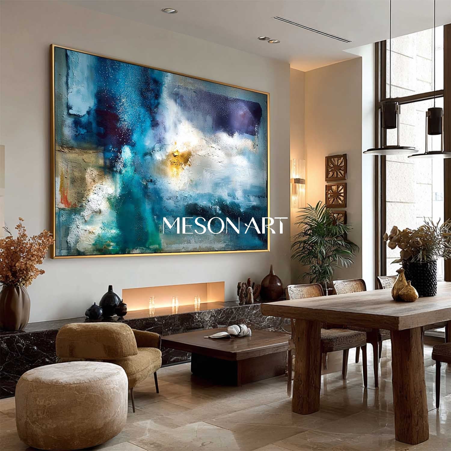 Dark Blue and White Abstract Art for Sale Dark Blue Abstract Canvas Wall Painting