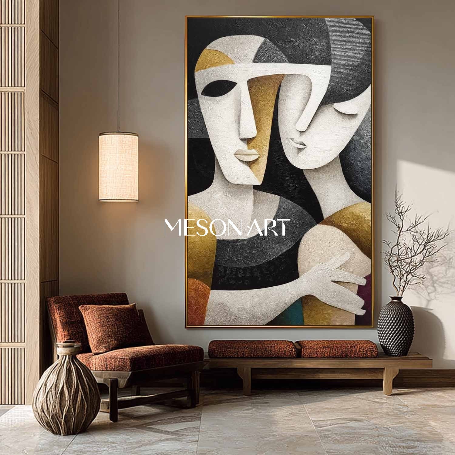 Buy Large Black Gold Minimalist Abstract Canvas Art Living Room Office