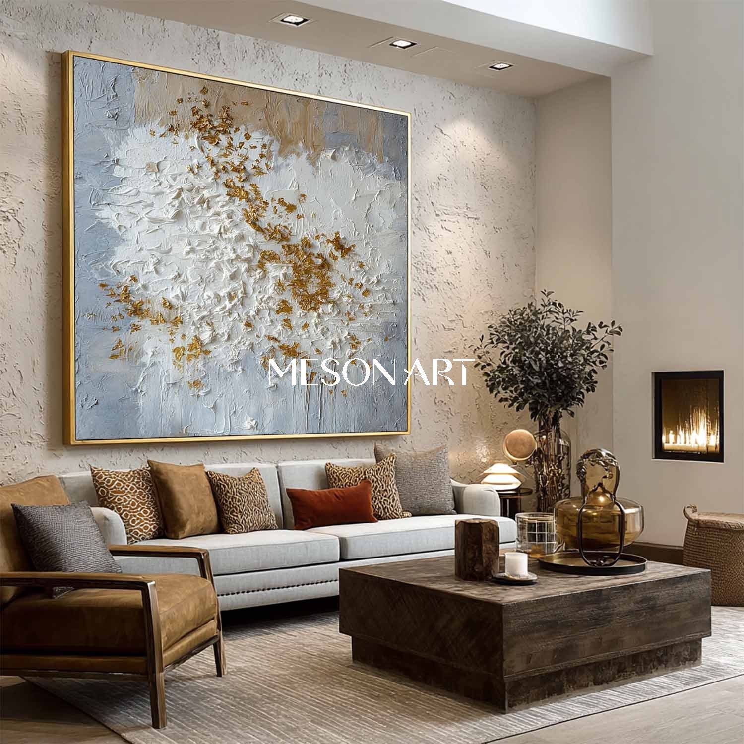 Wabi-Sabi Abstract Modern Canvas Textured Wall Art Large Painting