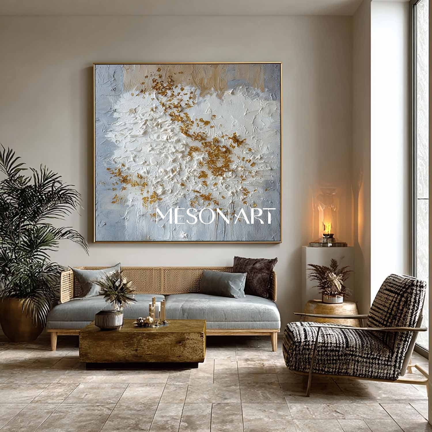 Wabi-Sabi Abstract Modern Canvas Textured Wall Art Large Painting