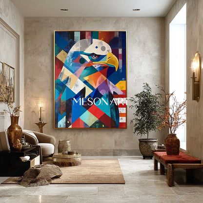 Large American Eagle Canvas Original Geometric Contemporary Wall Art