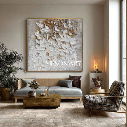 Handmade Wabi-Sabi Canvas Art Minimalist Textured Abstract Painting