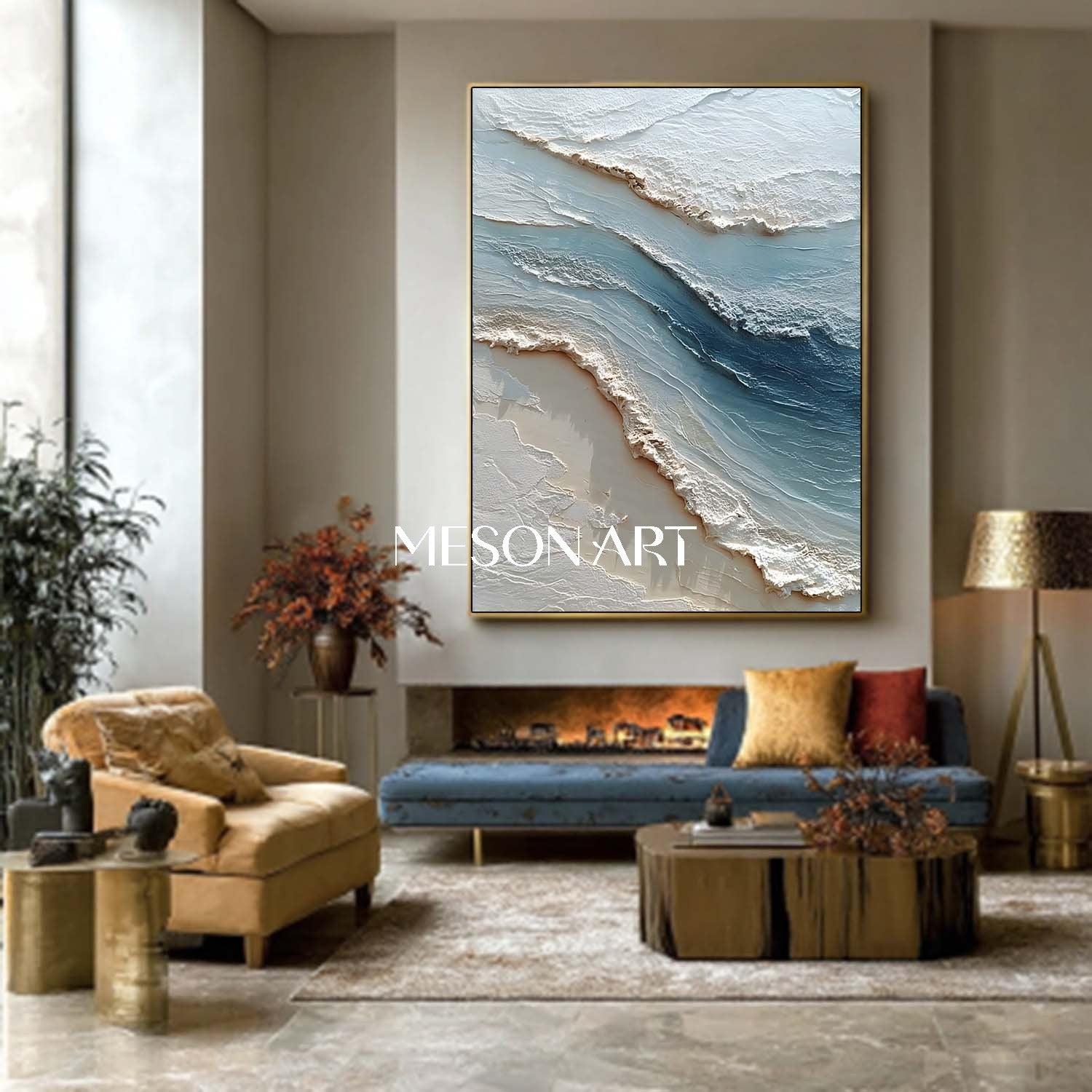 3D Ocean Wave Texture Painting Ocean Wave Texture Canvas Wall Art for Sale