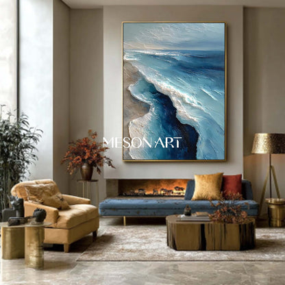 3D Seaside Beach Texture Canvas Wall Painting Seaside Wall Decoration