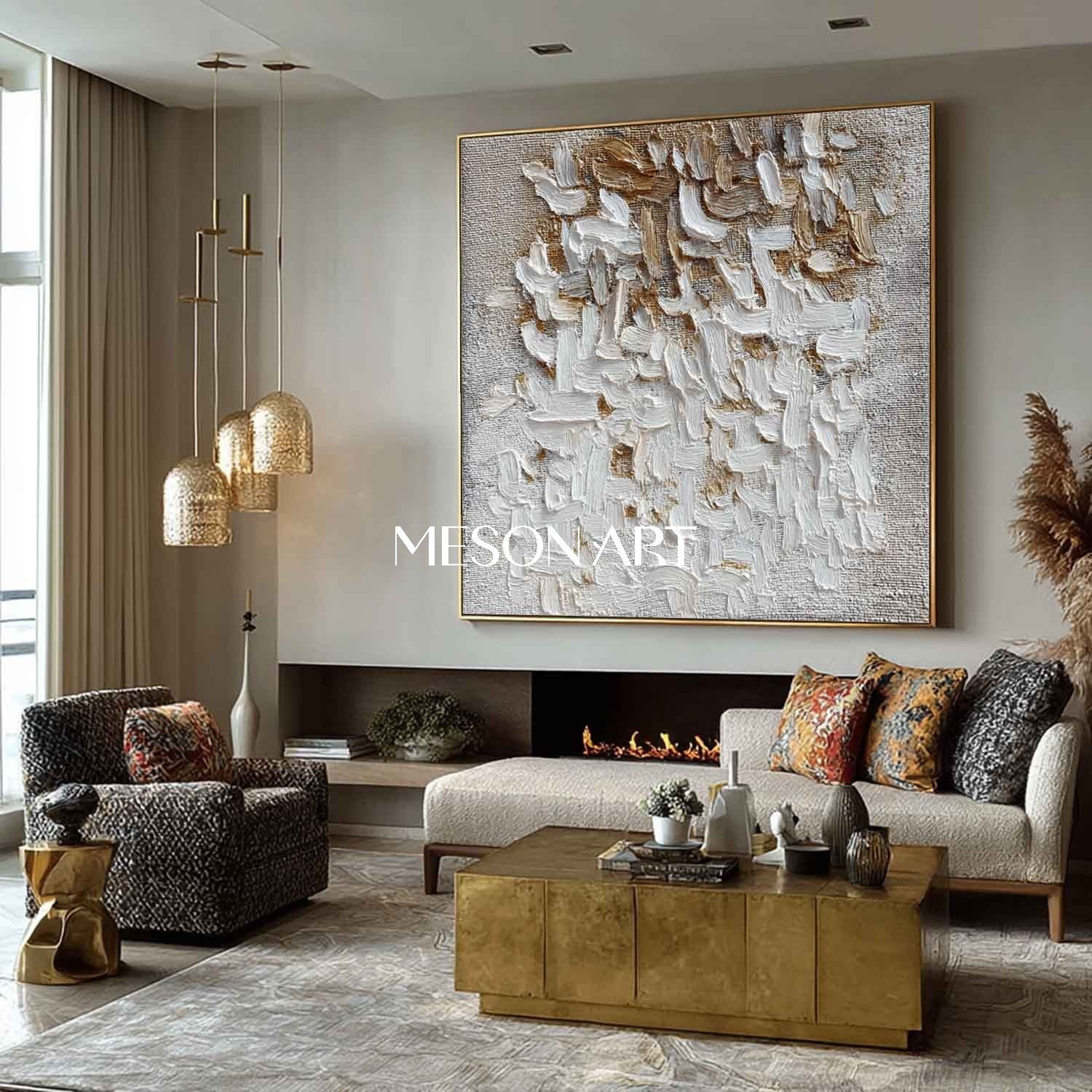 Handmade Wabi-Sabi Canvas Art Minimalist Textured Abstract Painting