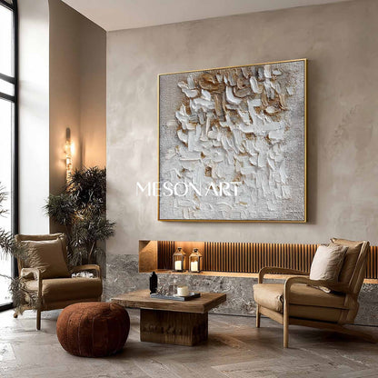 Handmade Wabi-Sabi Canvas Art Minimalist Textured Abstract Painting