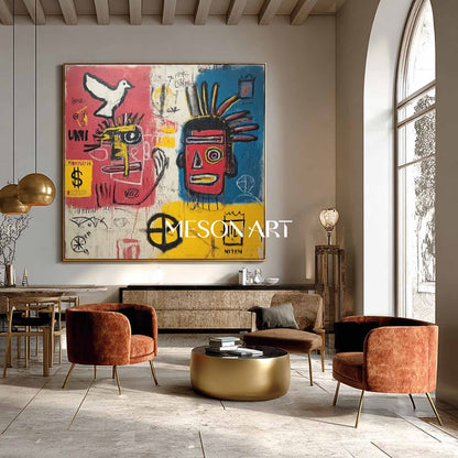 On Sale! Framed Abstract Graffiti Art Raw Textures Bold Colors Street