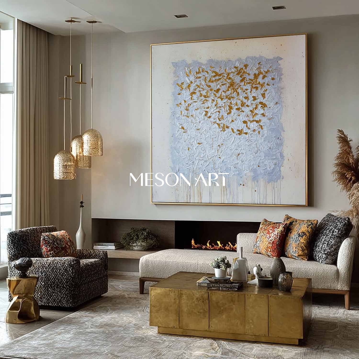 Handmade Wabi-Sabi Abstract Canvas Painting Textured Modern Wall Art
