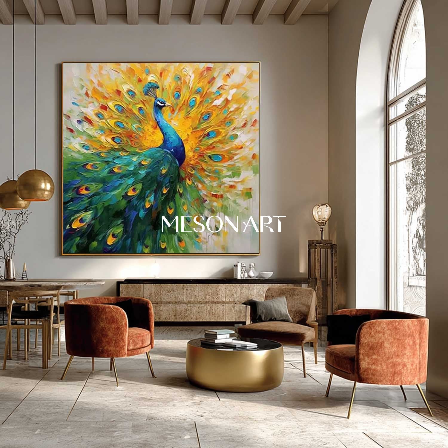 Shop Colorful Peacock Wall Art Modern Abstract Painting Vibrant Canvas