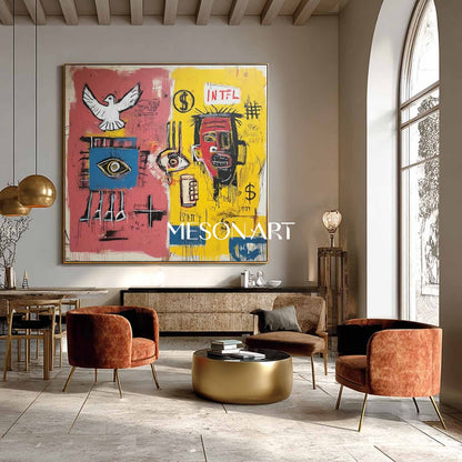 Contemporary Basquiat Street Art Canvas Basquiat Style Urban Graffiti