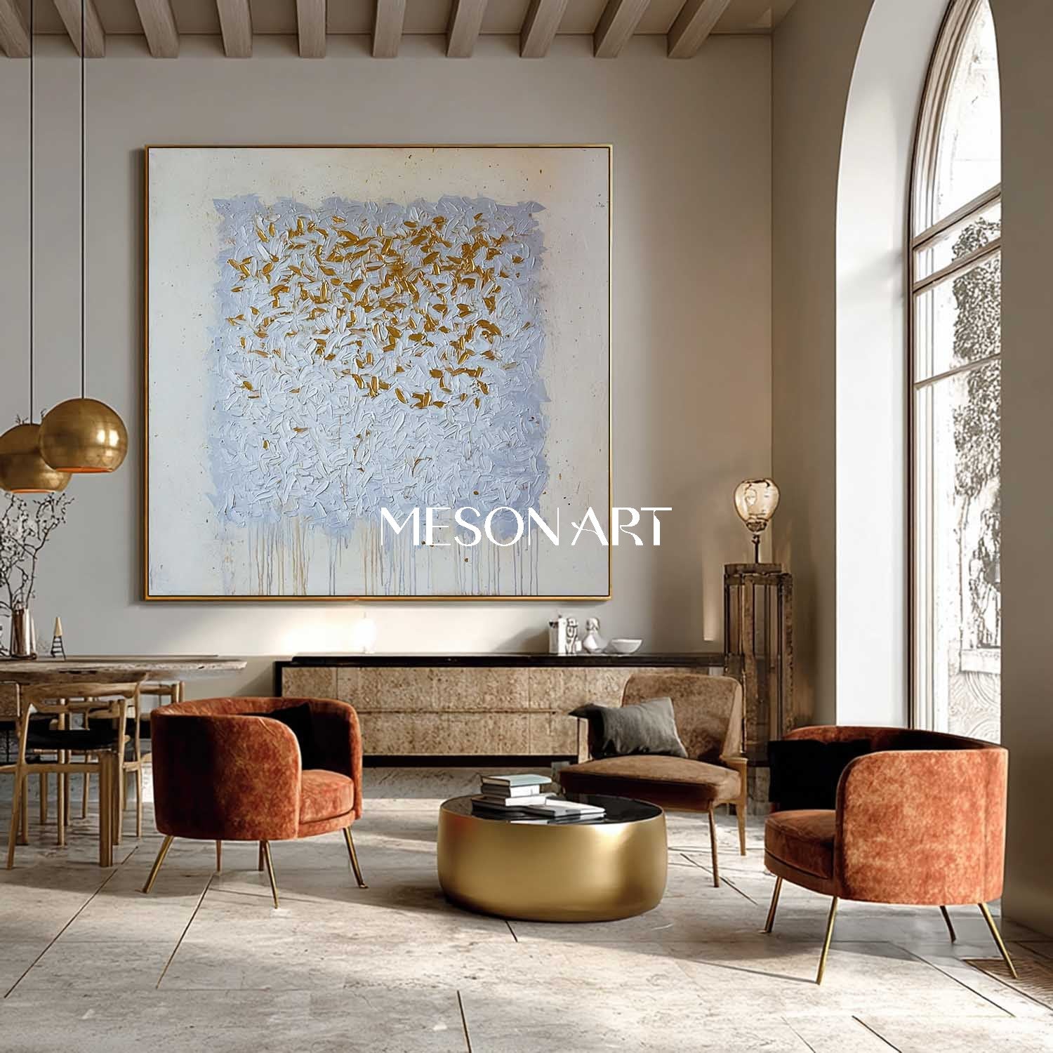 Handmade Wabi-Sabi Abstract Canvas Painting Textured Modern Wall Art