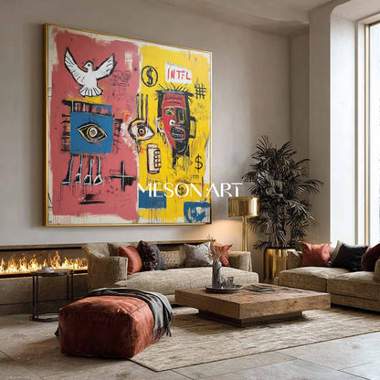 Contemporary Basquiat Street Art Canvas Basquiat Style Urban Graffiti
