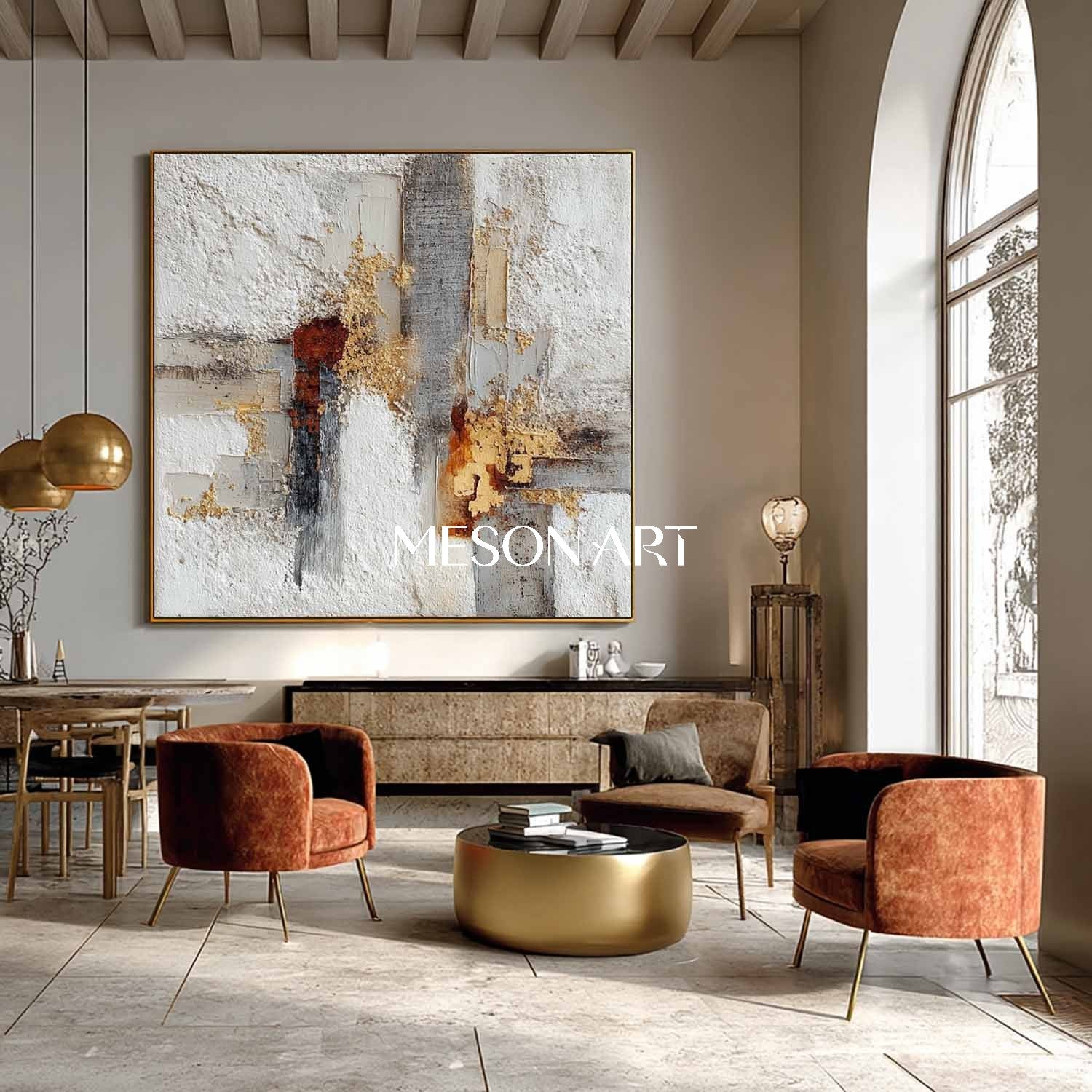 Wabi-Sabi Textured Painting Minimalist Neutral Tones Wall Art Decor