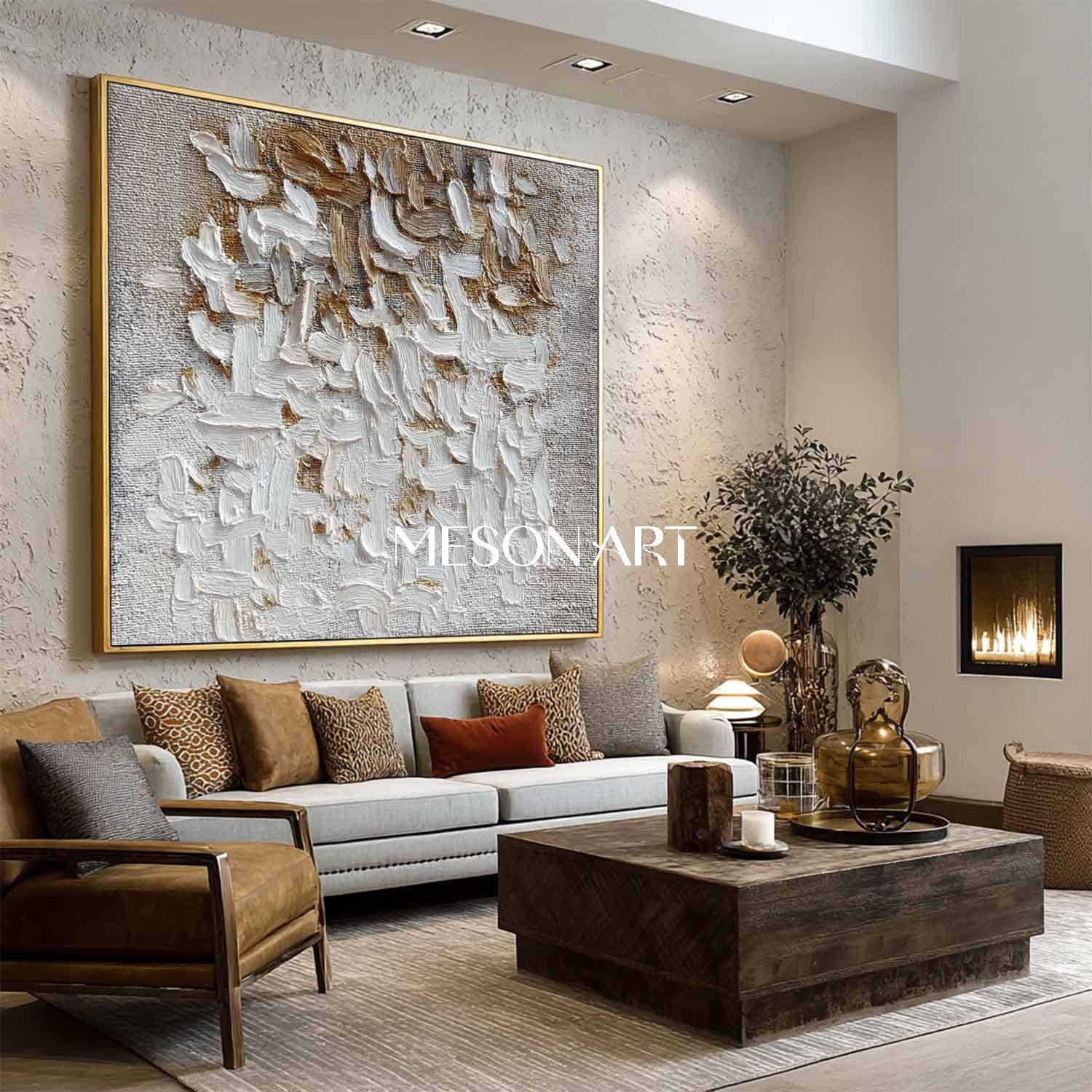 Handmade Wabi-Sabi Canvas Art Minimalist Textured Abstract Painting