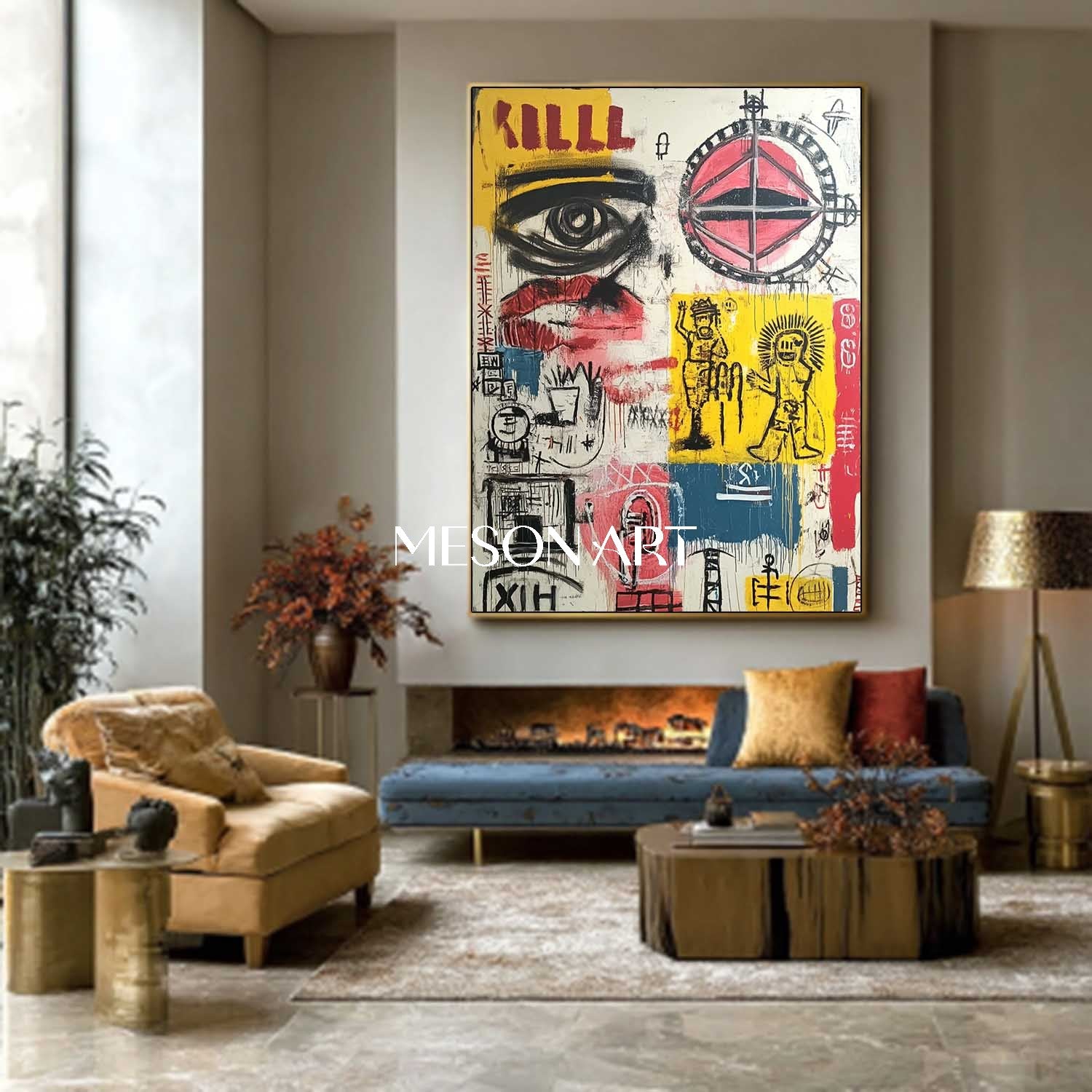 Yellow Abstract Neo Expressionism Oil Painting Handmade Canvas Buy