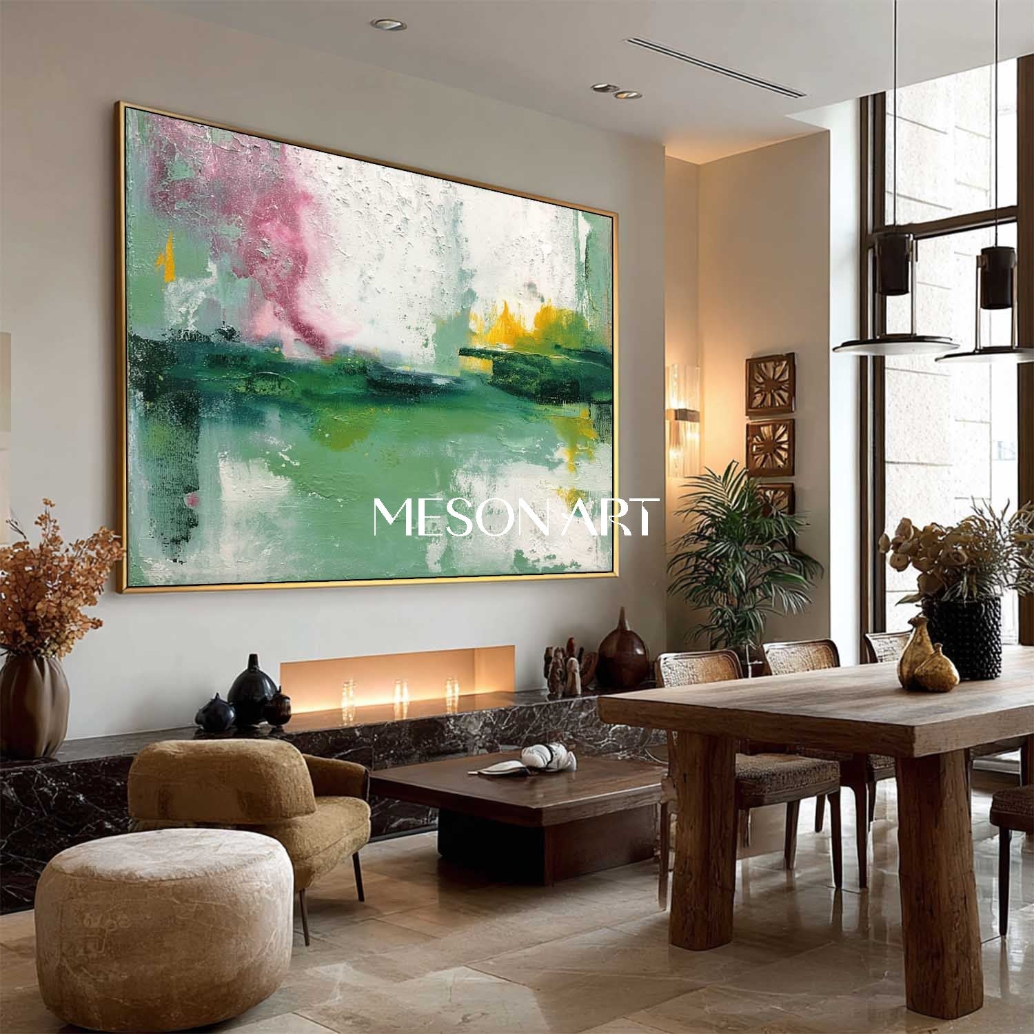 White and Green Abstract Paintings for Sale Dining Room White and Green Wall Art Decor