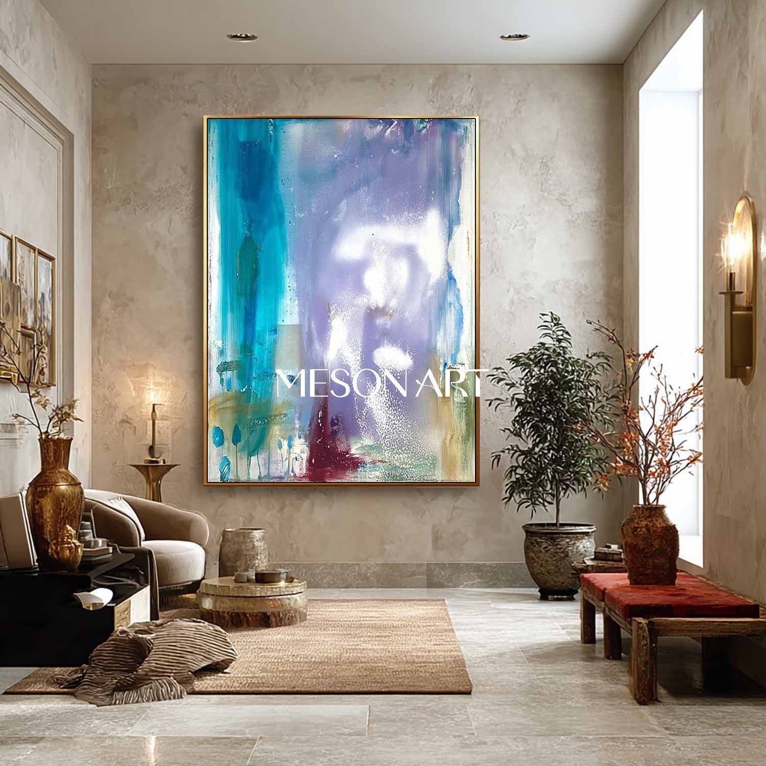 Bathroom Light Blue Abstract Wall Art Light Blue Abstract Paintings for Sale