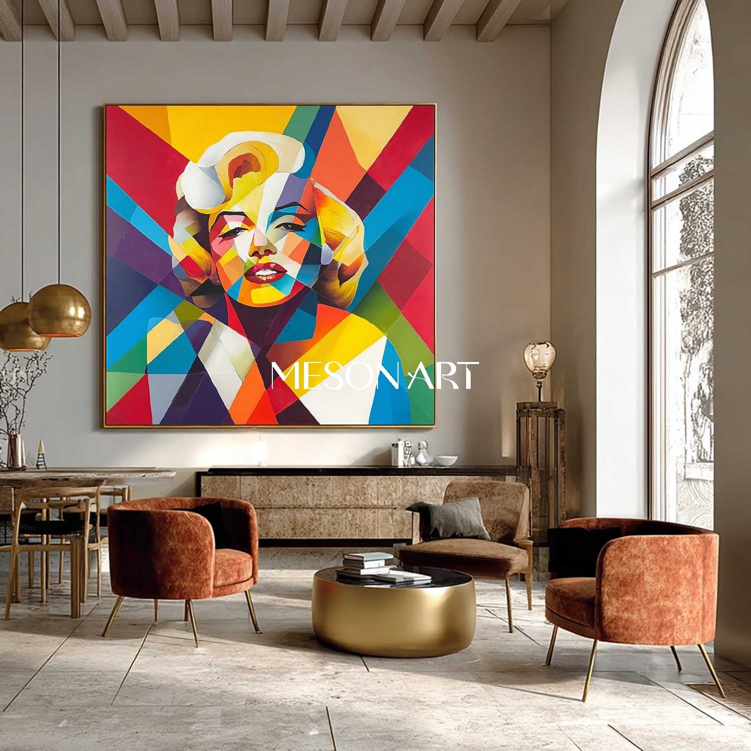Buy Marilyn Monroe Pop Art Wall Art Colorful Geometric Abstract Canvas