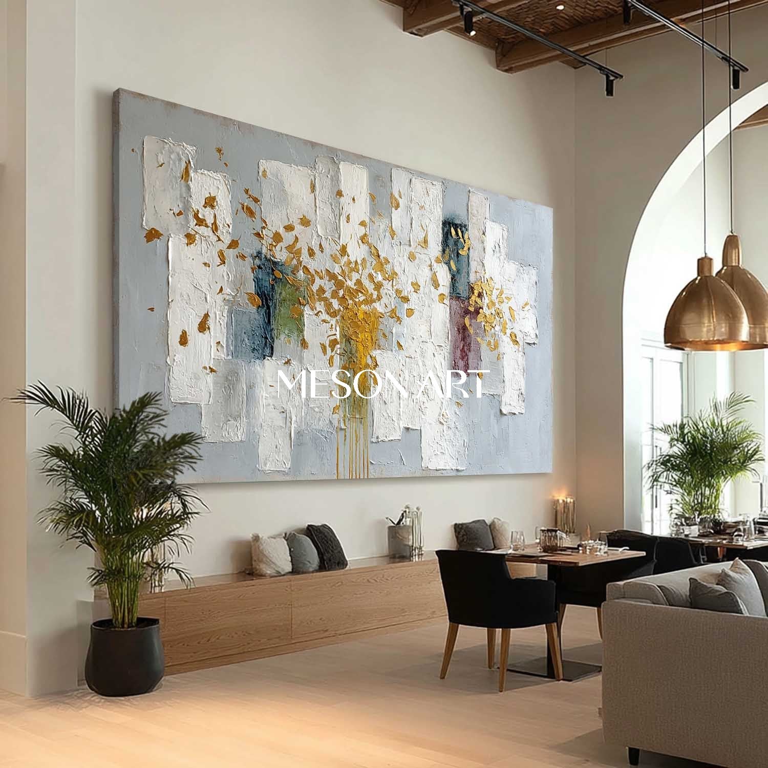 Customized Abstract Blue Modern Art Canvas for Dining Room On Sale