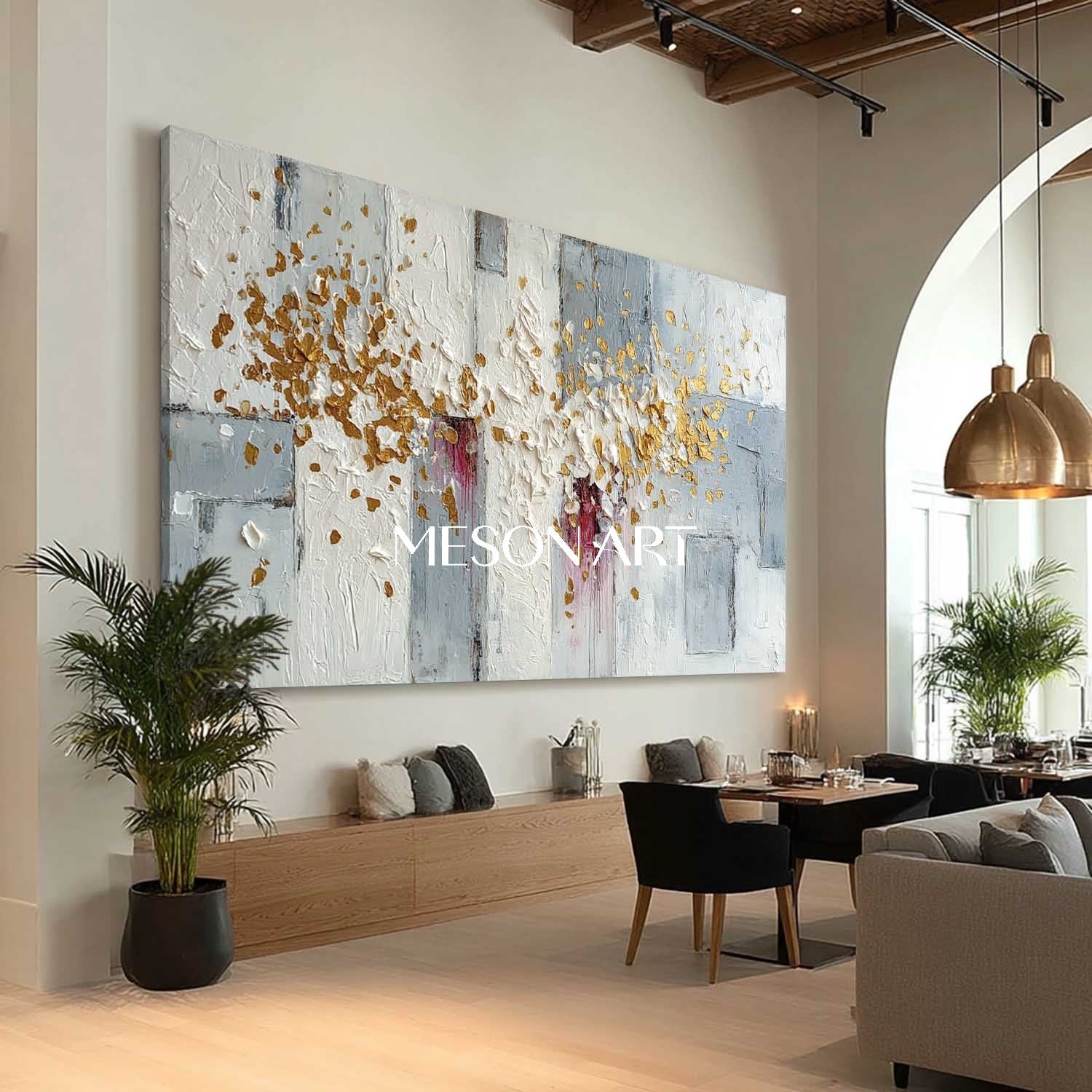 Handmade Large Gold Painting Textured Canvas Abstract Wall Art Decor