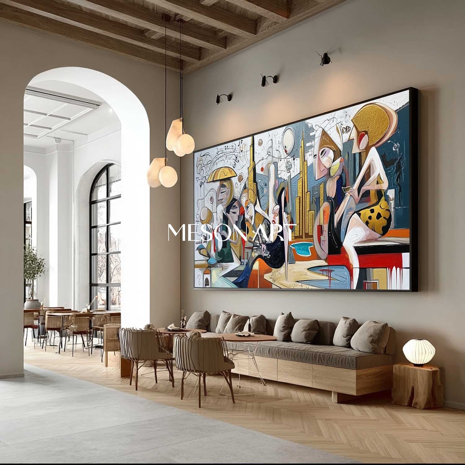 Picasso Cubist Contemporary Textured Art Horizontal Bedroom Order