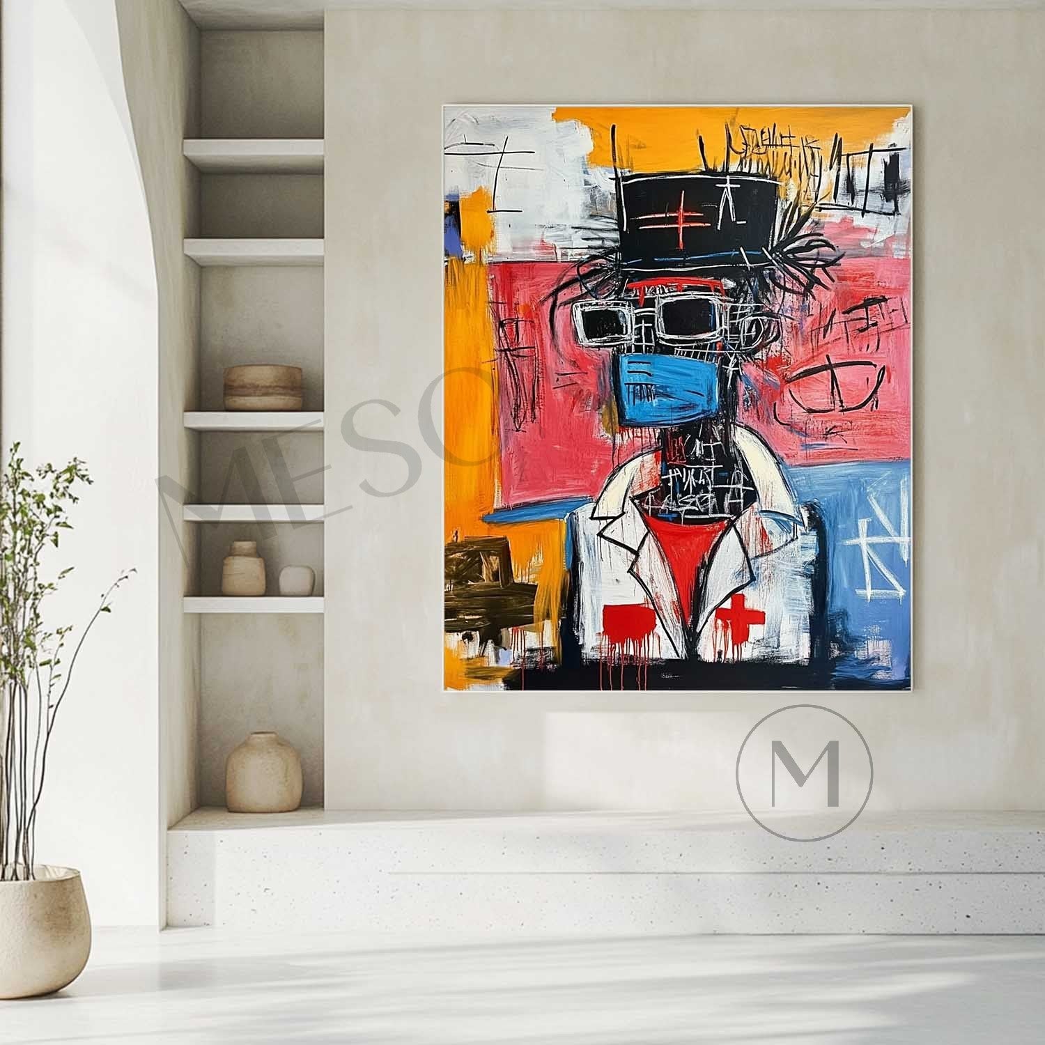 Doctor Portrait Graffiti Art Canvas Hospital Wall Decoration Painting Doctor Wall Art