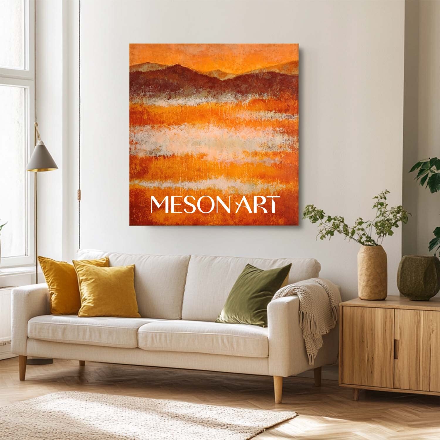 Fall Art Wall Decor Abstract Autumn Colors Canvas for Modern Decor